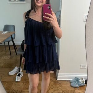 Lulu's Midnight Blue Tiered Mini Dress